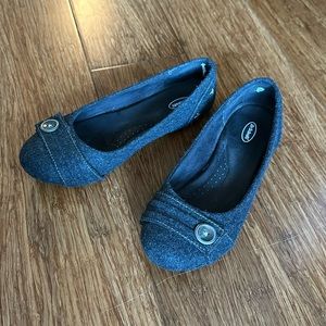 Dark gray wool ballet flats